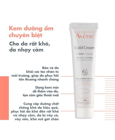 Kem dưỡng ẩm chuyên biệt Eau Thermale Avène COLD CREAM 100ml giúp giảm khô da dành cho da rất khô và da nhạy cảm