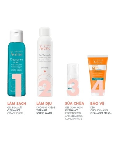 Kem chống nắng cho da dầu mụn Eau Thermale Avène CLEANANCE SPF50+ 50ml bảo vệ da khỏi tia UVA, UVB, ánh sáng xanh