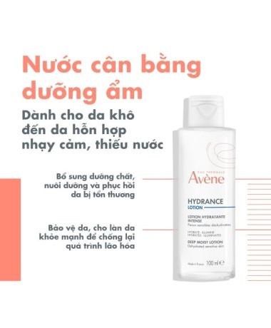 Nước cân bằng dưỡng ẩm Eau Thermale Avène HYDRANCE Deep Moist Lotion 100/200ml cho da hỗn hợp, da khô và nhạy cảm