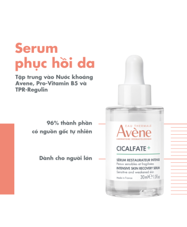 Tinh chất phục hồi Eau Thermale Avène CICALFATE+ Intensive Skin Serum 30ml giúp làm dịu và phục hồi làn da nhạy cảm kích ứng