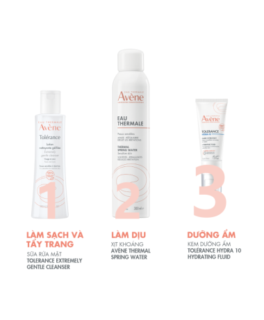 Kem dưỡng ẩm Eau Thermale Avène TOLERANCE Hydra-10 Hydrating Fluid 40ml giúp bảo vệ, làm dịu da cho da thường, da hỗn hợp