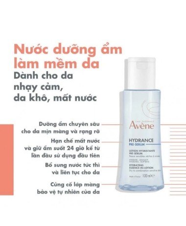 Nước dưỡng ẩm làm mềm da Avène HYDRANCE Pre-serum Hydrating cho da nhạy cảm, da khô, mất nước 100ml