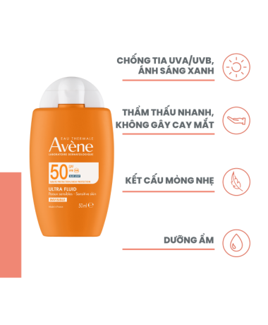 Kem chống nắng quang phổ rộng cho da thường, hỗn hợp nhạy cảm AVÈNE PROTECTION FLUID 50+ BL