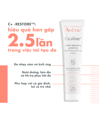 Kem phục hồi Eau Thermale Avène CICALFATE+ Repairing Protective Cream 15/40/100ml giúp làm lành da, làm dịu tổn thương trên da