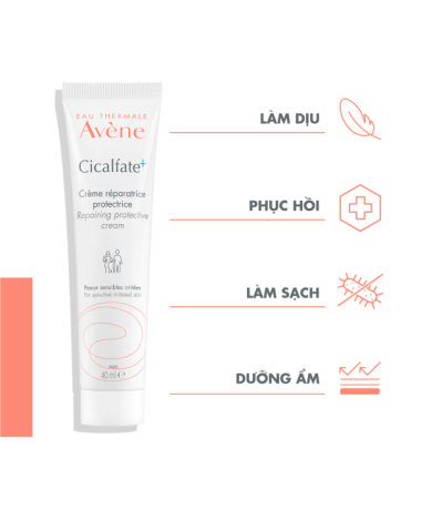 Kem phục hồi Eau Thermale Avène CICALFATE+ Repairing Protective Cream 15/40/100ml giúp làm lành da, làm dịu tổn thương trên da