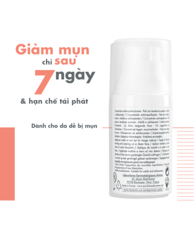 Gel giảm mụn Eau Thermale Avène CLEANANCE Comedomed 30ml giúp giảm nhờn, làm mờ các vết thâm đỏ và ngăn ngừa vi nhân mụn