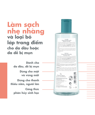 Nước tẩy trang cho da dầu mụn Eau Thermale Avène CLEANANCE Micellar Water 100ml làm sạch bụi bẩn bã nhờn, lớp trang điểm