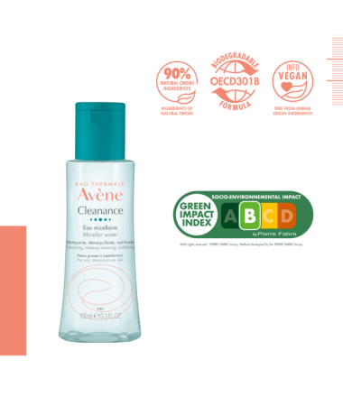 Nước tẩy trang cho da dầu mụn Eau Thermale Avène CLEANANCE Micellar Water 100ml làm sạch bụi bẩn bã nhờn, lớp trang điểm