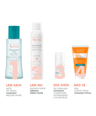 Nước tẩy trang cho da dầu mụn Eau Thermale Avène CLEANANCE Micellar Water 100ml làm sạch bụi bẩn bã nhờn, lớp trang điểm