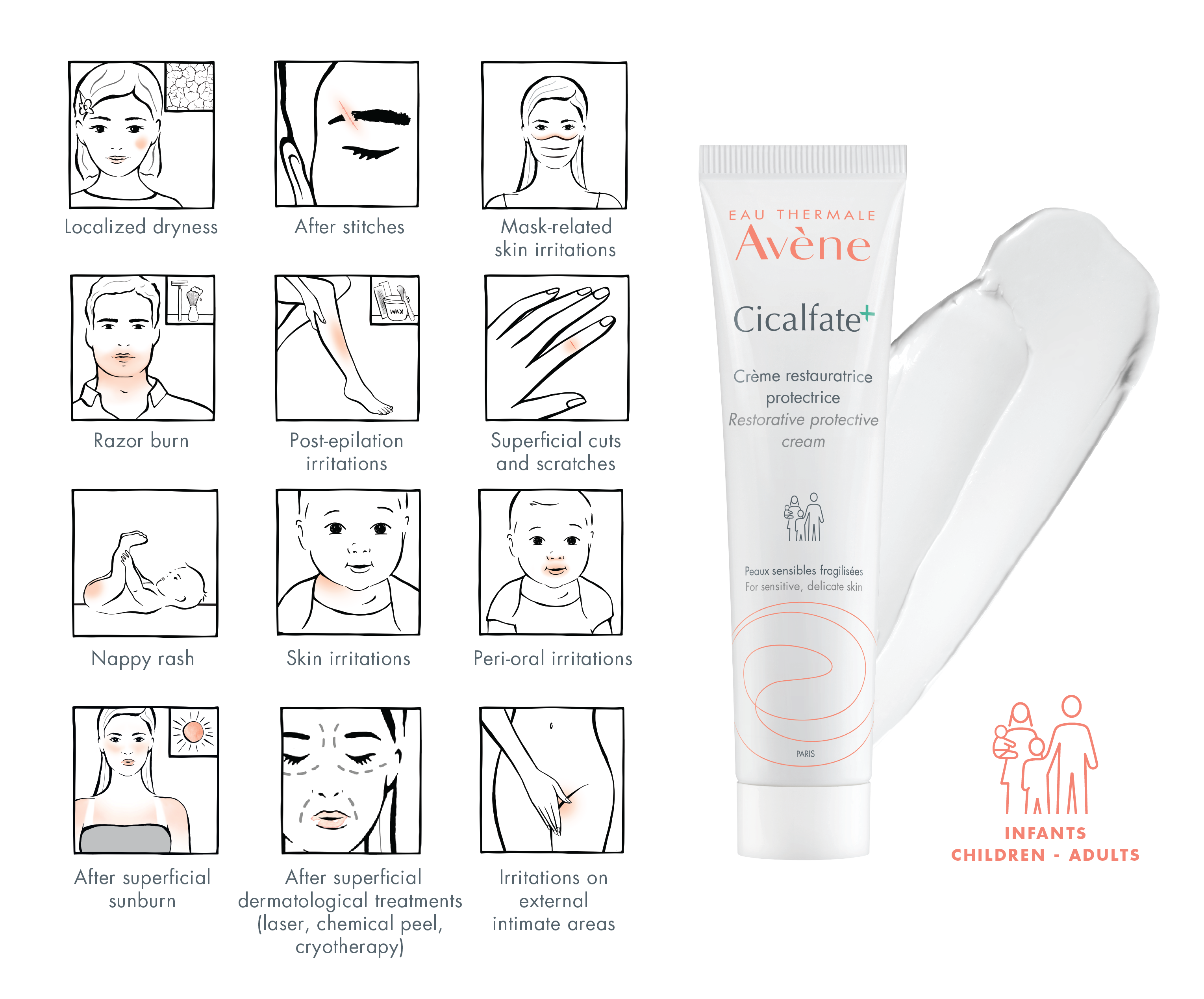 Avene Cicalfate Anti-Bacterial Repair Cream -40ml – The French Cosmetics  Club